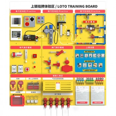 Настенный стенд-симулятор процедуры LOCKOUT TAGOUT WS012 Настенный стенд-симулятор процедуры LOCKOUT TAGOUT WS012