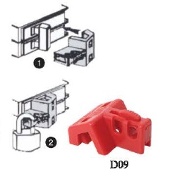 Защелкивающийся блокиратор двухполюсных мини- автоматов BD-D09 Защелкивающийся блокиратор двухполюсных мини- автоматов BD-D09