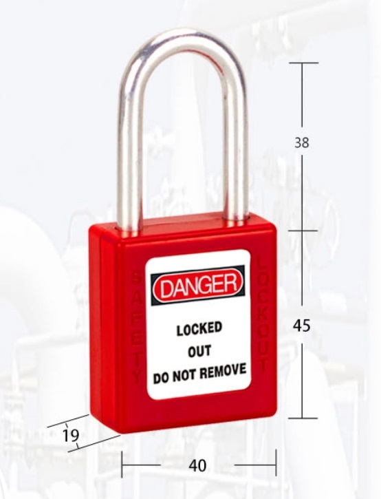 Замок ABS алюминиевая дужка 38 мм Ø 6 мм BD-8541 Замок ABS алюминиевая дужка 38 мм Ø 6 мм BD-8541