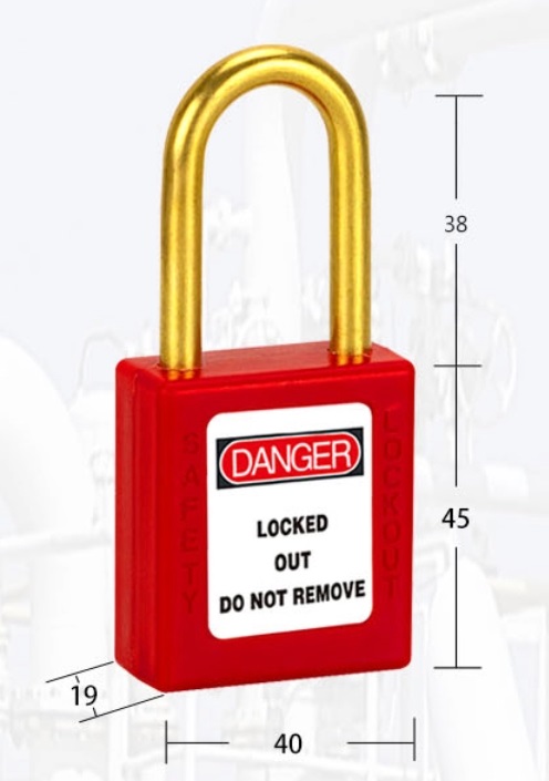 Замок ABS латунная дужка 38 мм Ø 6 мм BD-8551 Замок ABS латунная дужка 38 мм Ø 6 мм BD-8551