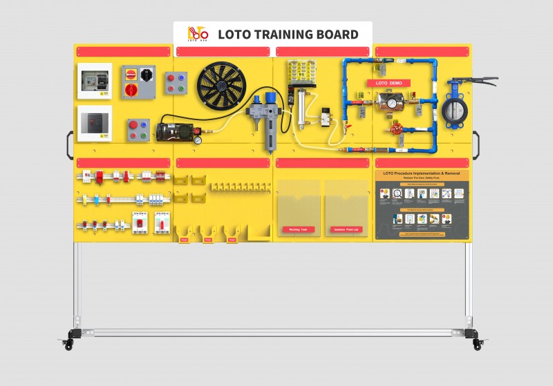 Большой стенд-симулятор процедуры LOCKOUT TAGOUT, перекатной WS011 Большой стенд-симулятор процедуры LOCKOUT TAGOUT, перекатной WS011